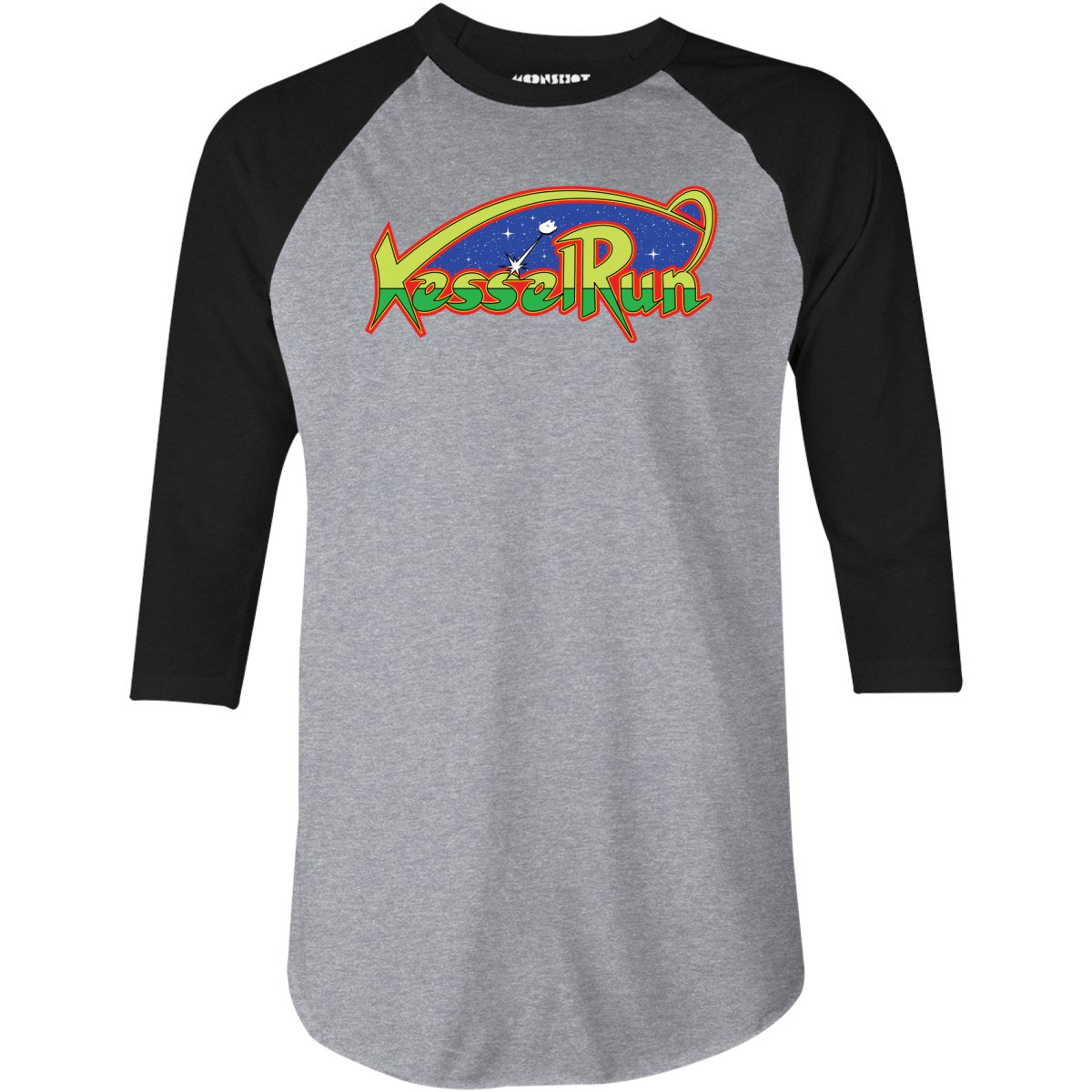 Kessel Run Galaga Mashup Parody - 3/4 Sleeve Raglan T-Shirt