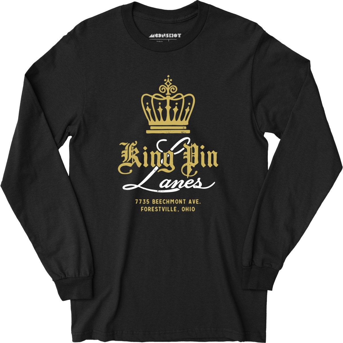 King Pin Lanes - Forestville, OH - Vintage Bowling Alley - Long Sleeve T-Shirt