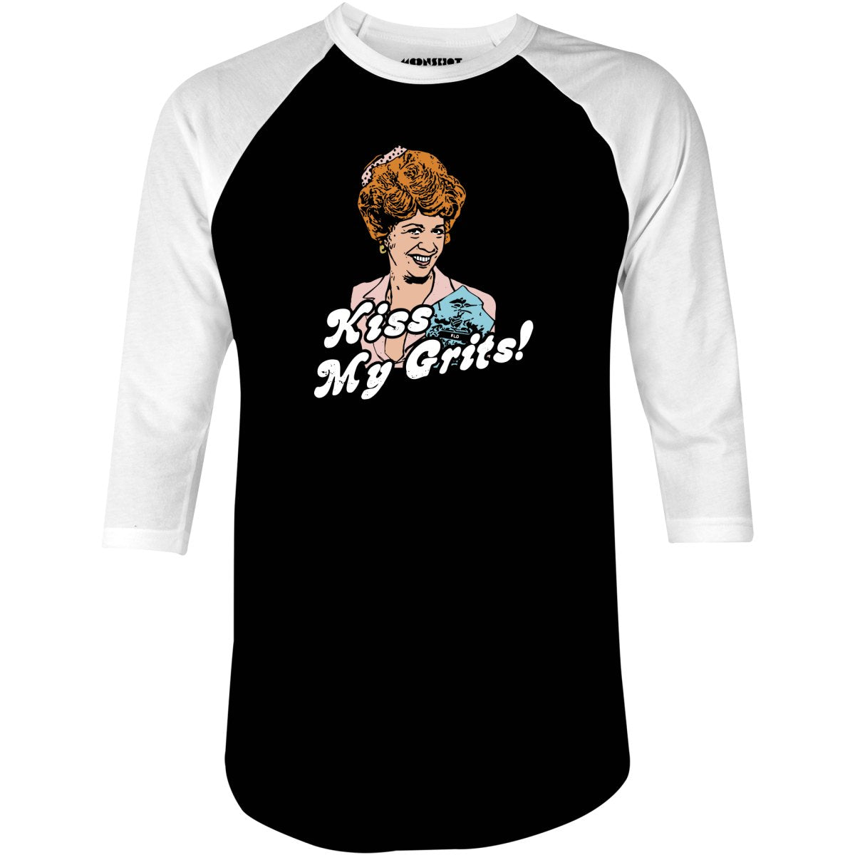 Kiss My Grits - 3/4 Sleeve Raglan T-Shirt