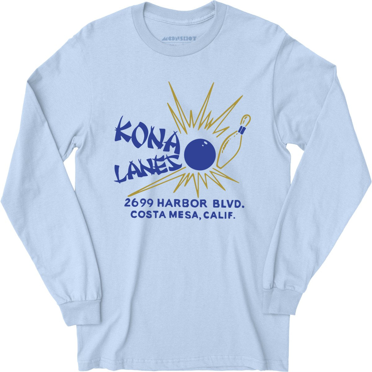 Kona Lanes v2 - Costa Mesa, CA - Vintage Bowling Alley - Long Sleeve T-Shirt