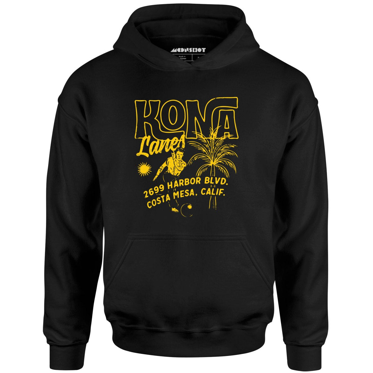 Kona Lanes v3 - Costa Mesa, CA - Vintage Bowling Alley - Unisex Hoodie