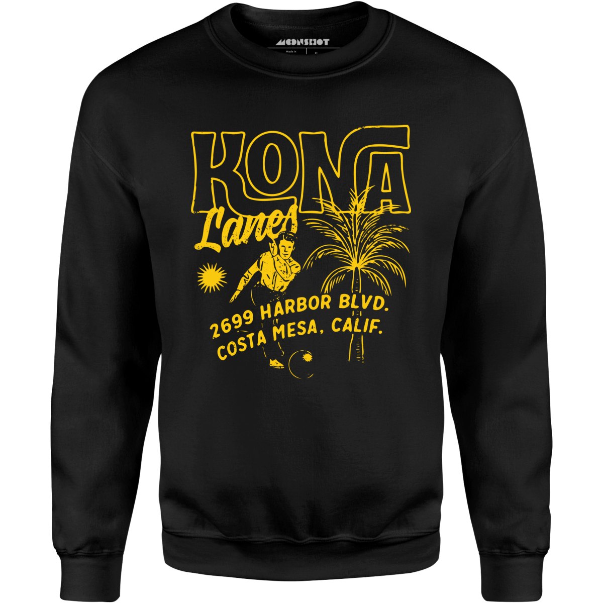 Kona Lanes v3 - Costa Mesa, CA - Vintage Bowling Alley - Unisex Sweatshirt