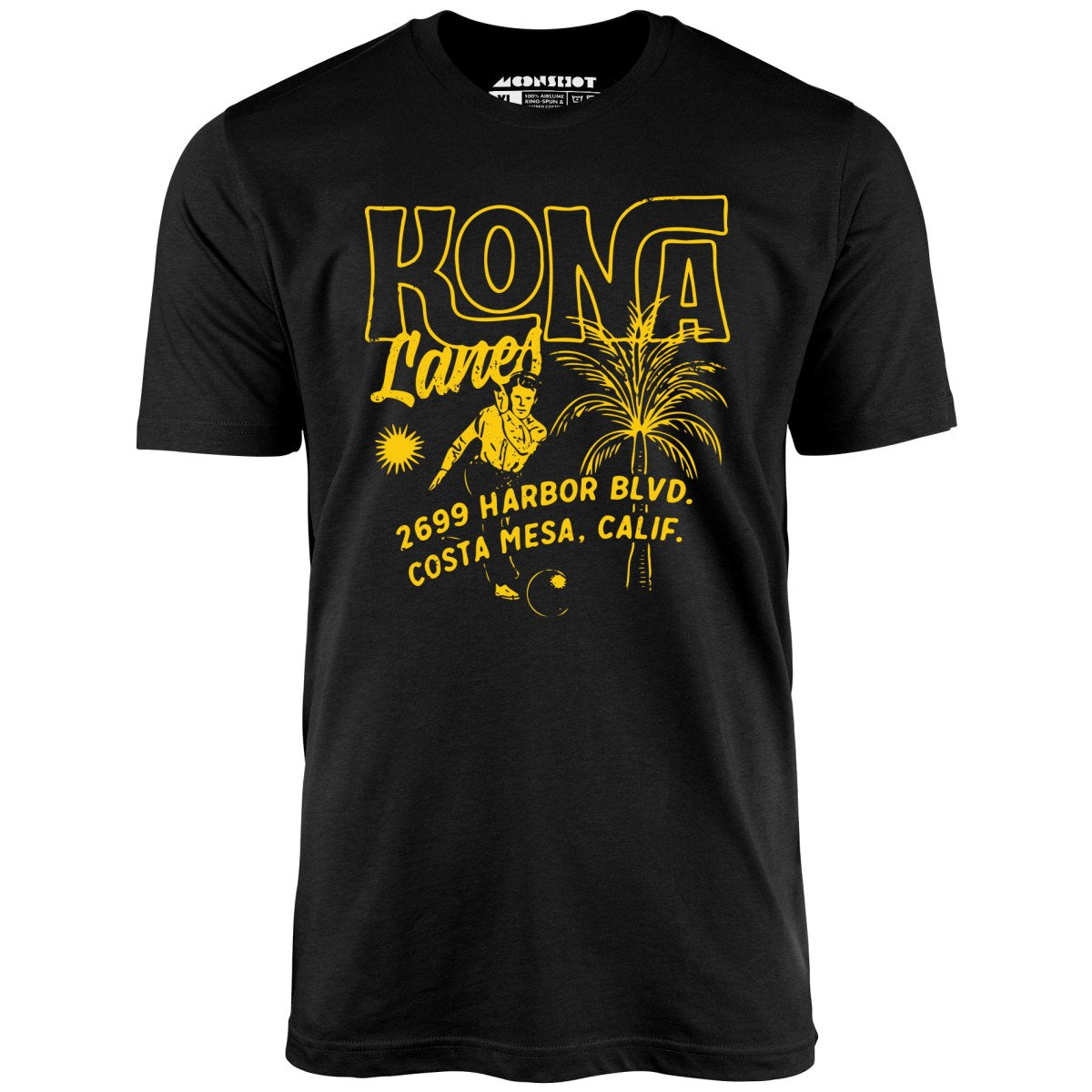 Kona Lanes v3 - Costa Mesa, CA - Vintage Bowling Alley - Unisex T-Shirt