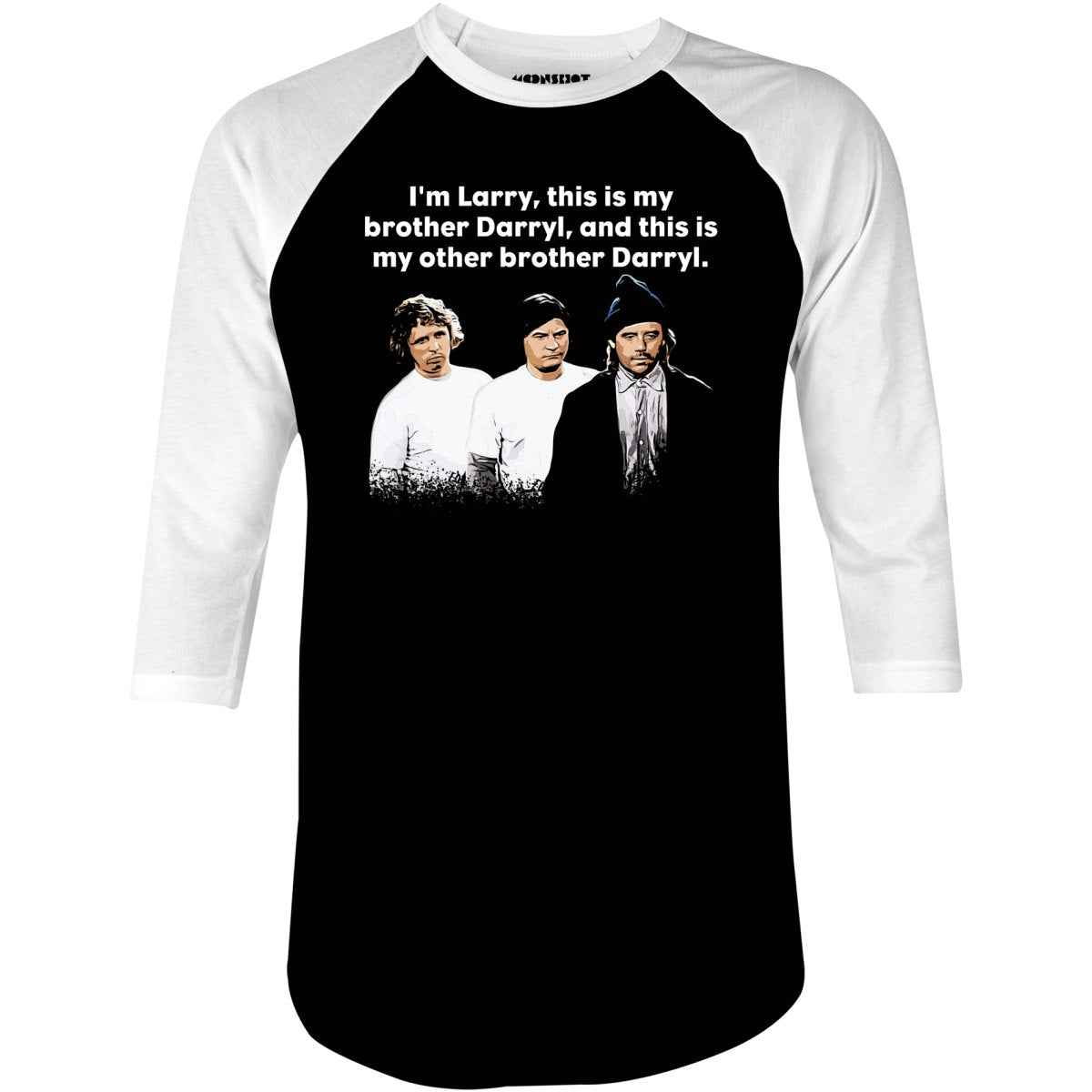 Larry, Darryl & Darryl - 3/4 Sleeve Raglan T-Shirt