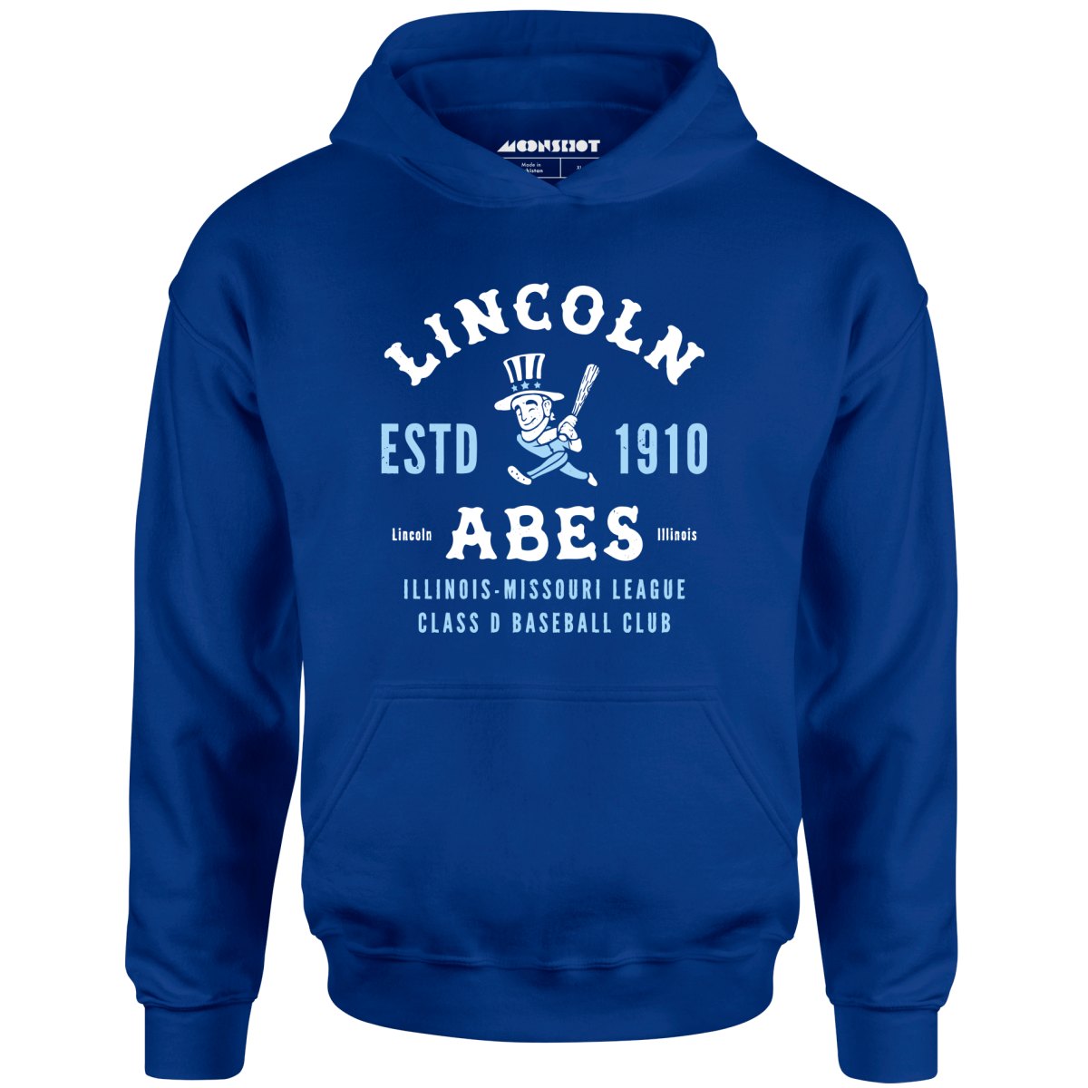 Lincoln Abes - Illinois - Vintage Defunct Baseball Teams - Unisex Hoodie