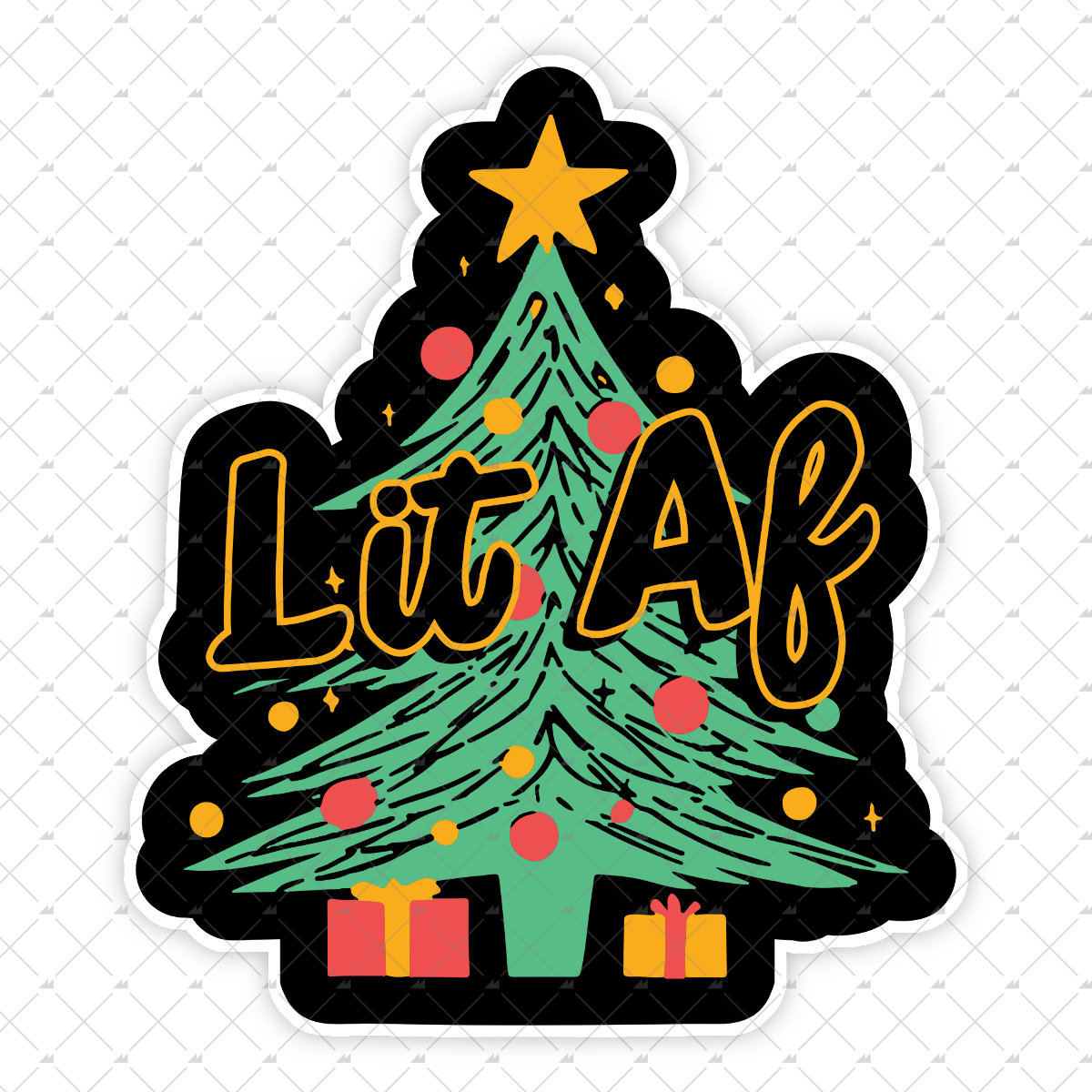 Lit AF Christmas Tree - Sticker