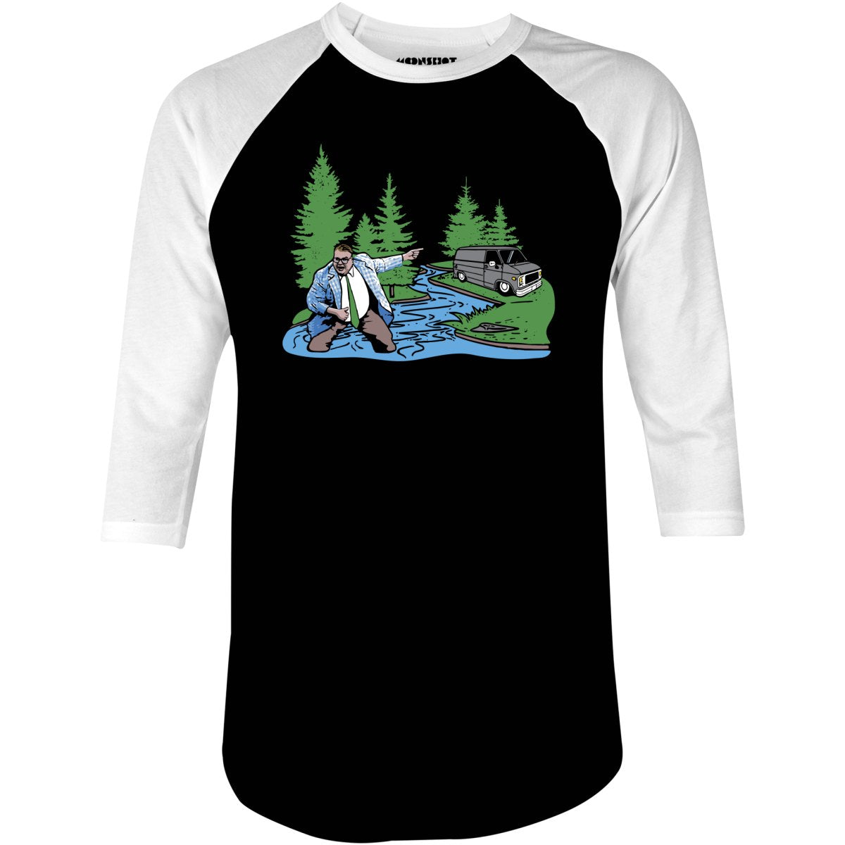 Livin' in a Van Down by The River - 3/4 Sleeve Raglan T-Shirt