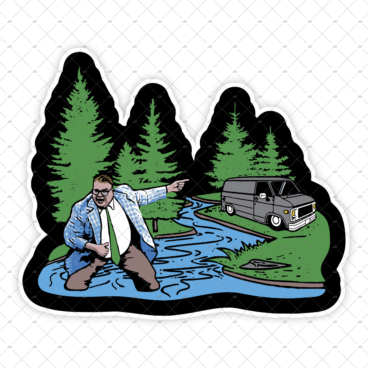 Livin' in a Van Down by The River - Sticker