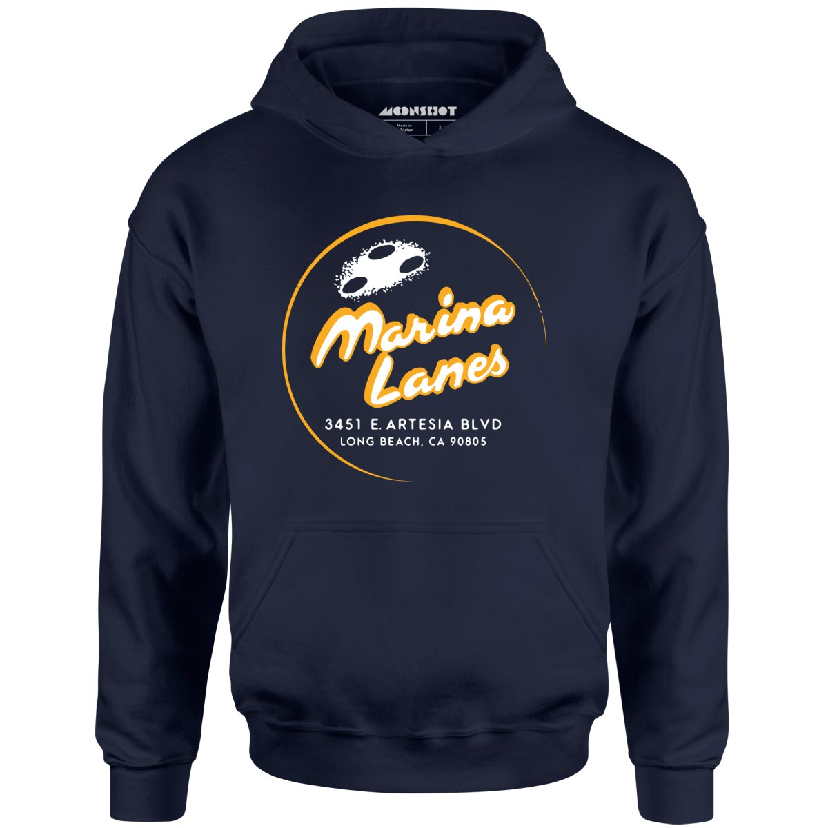 Marina Lanes - Long Beach, CA - Vintage Bowling Alley - Unisex Hoodie