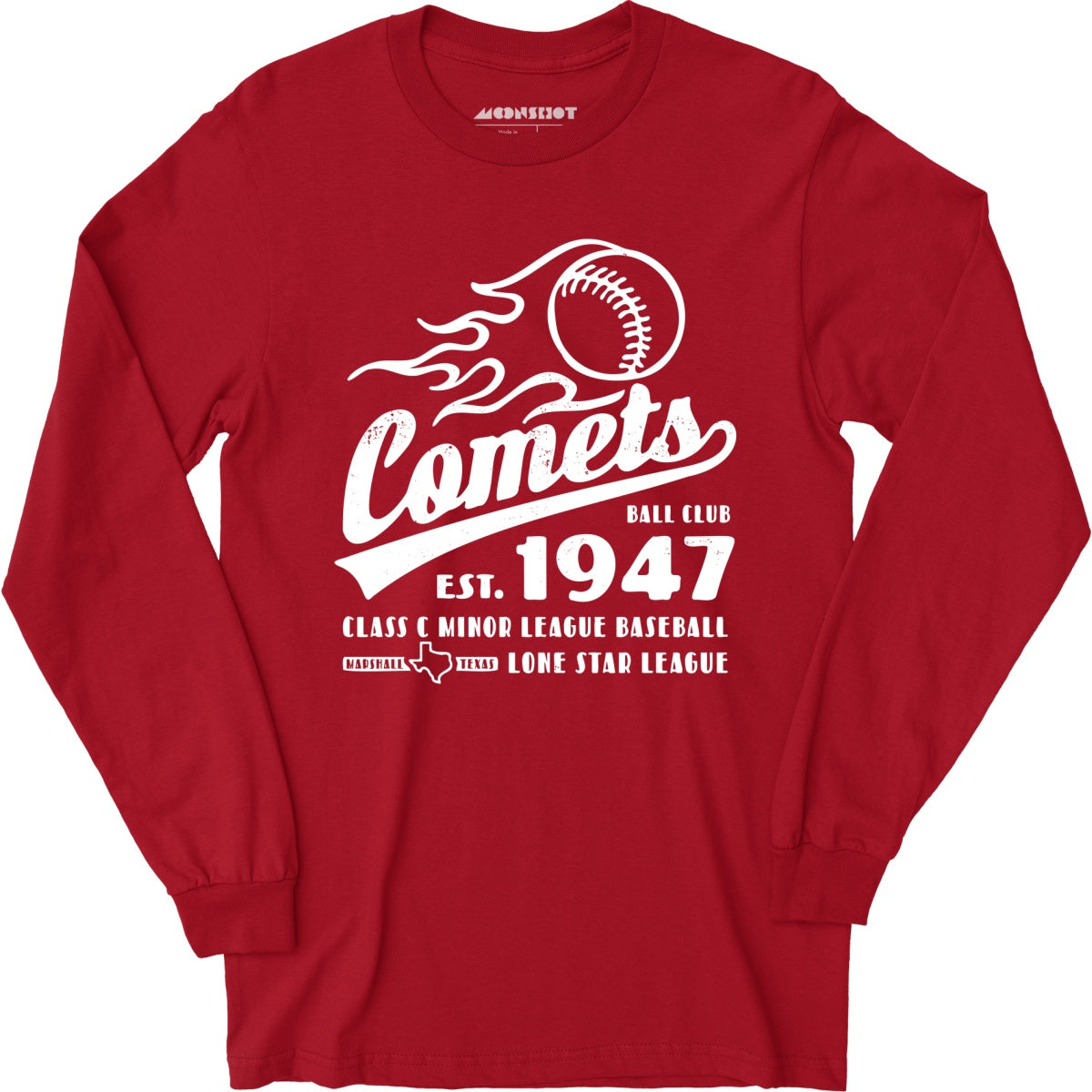 Marshall Comets - Texas - Vintage Defunct Baseball Teams - Long Sleeve T-Shirt