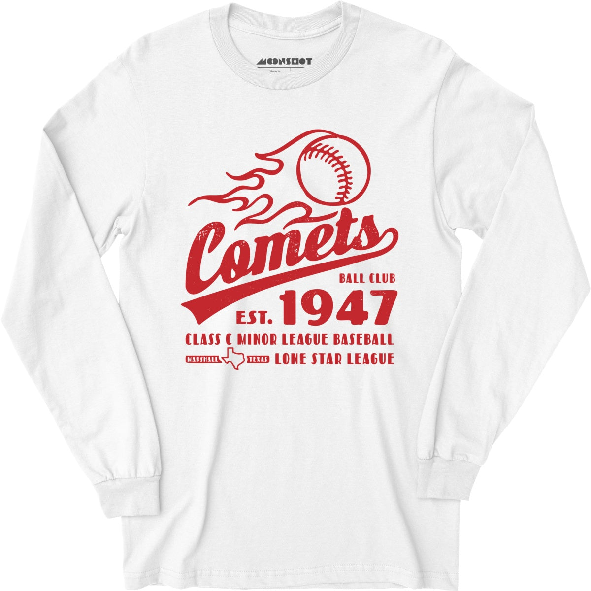 Marshall Comets - Texas - Vintage Defunct Baseball Teams - Long Sleeve T-Shirt