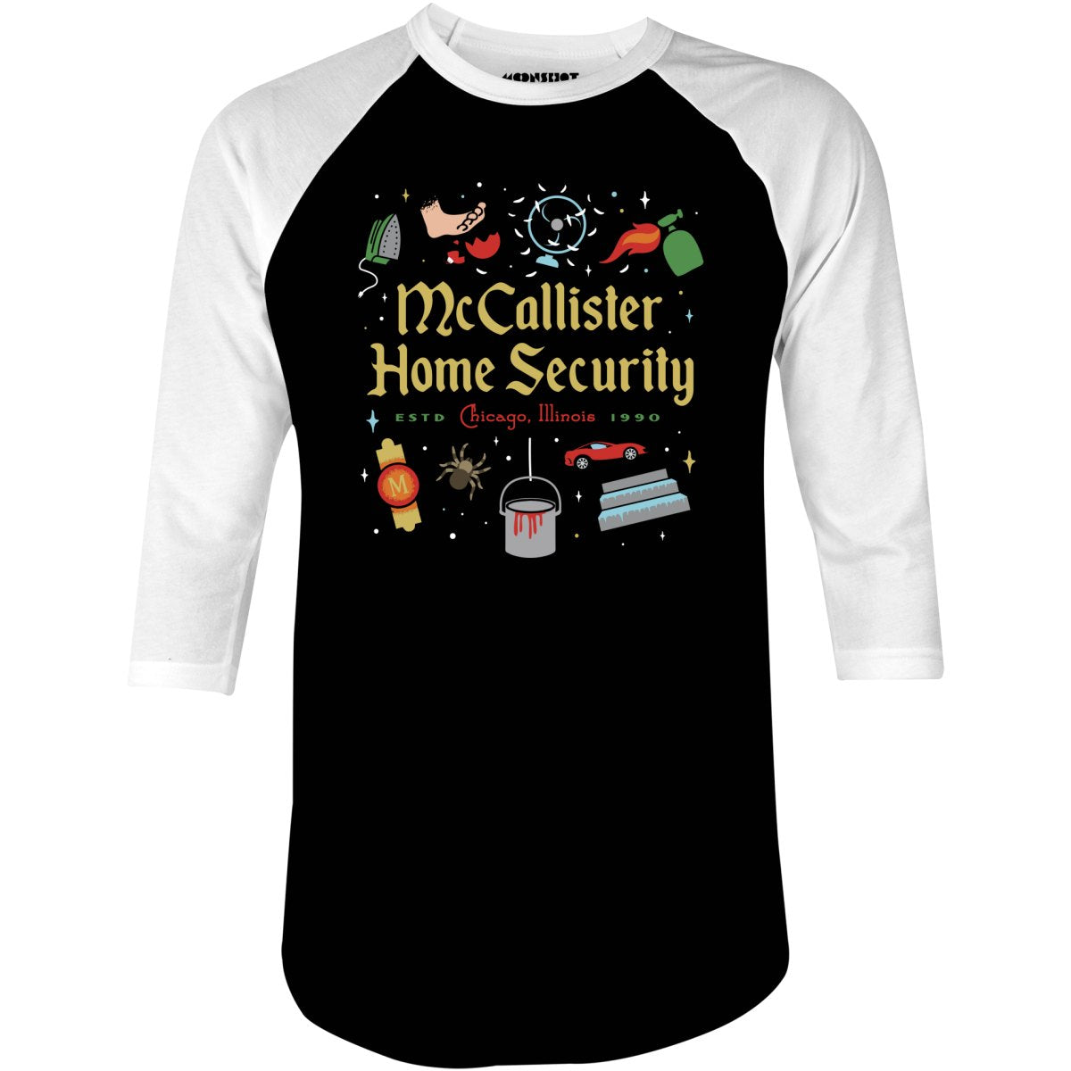 McCallister Home Security - Chicago Illinois - 3/4 Sleeve Raglan T-Shirt