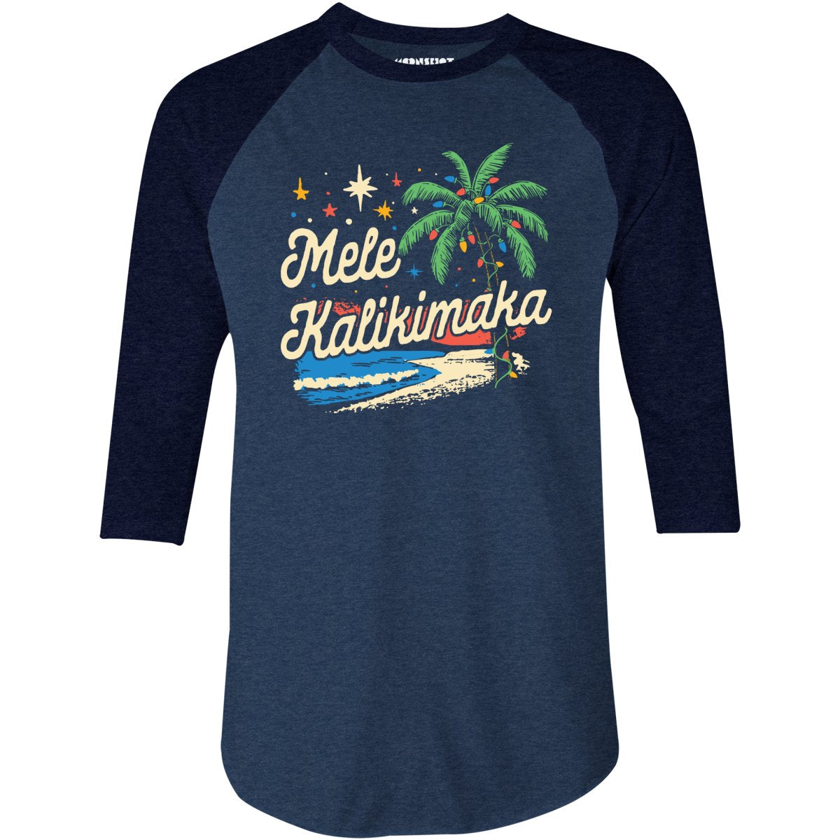 Mele Kalikimaka Christmas - 3/4 Sleeve Raglan T-Shirt