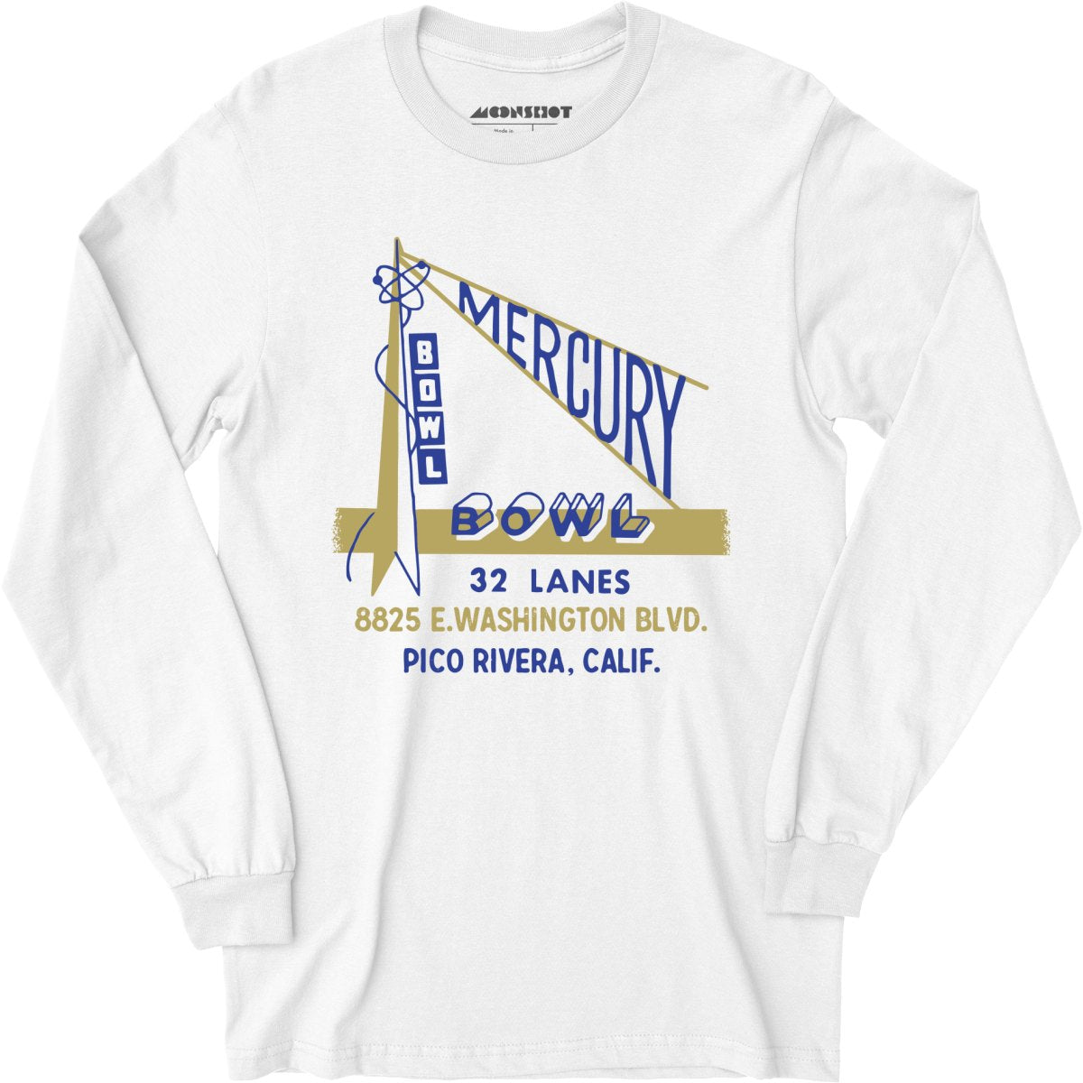 Mercury Bowl - Pico Rivera, CA - Vintage Bowling Alley - Long Sleeve T-Shirt