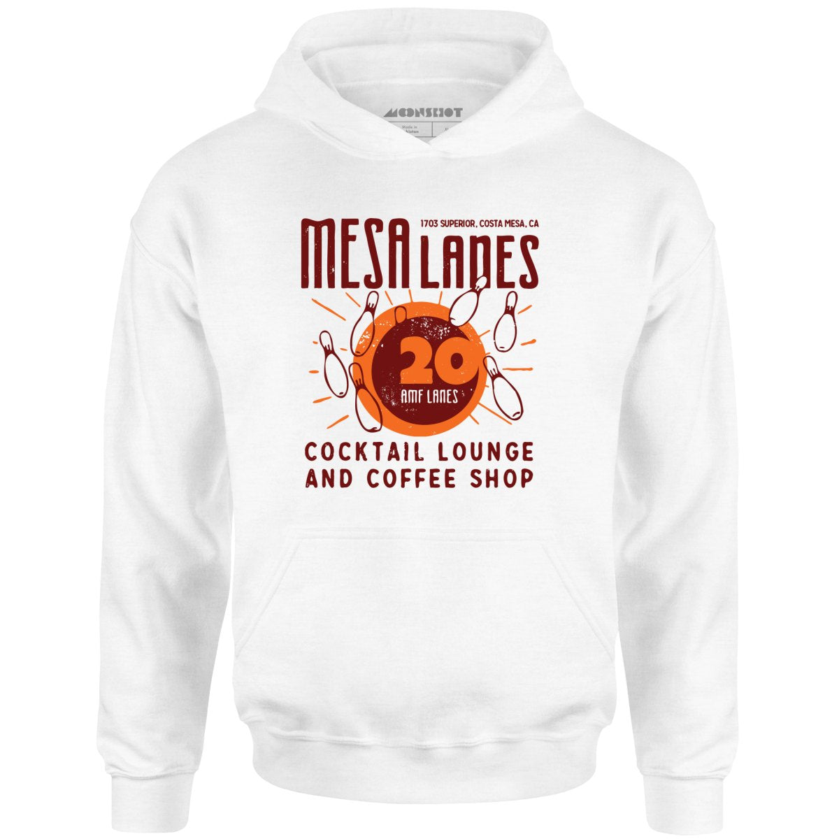 Mesa Lanes - Costa Mesa, CA - Vintage Bowling Alley - Unisex Hoodie