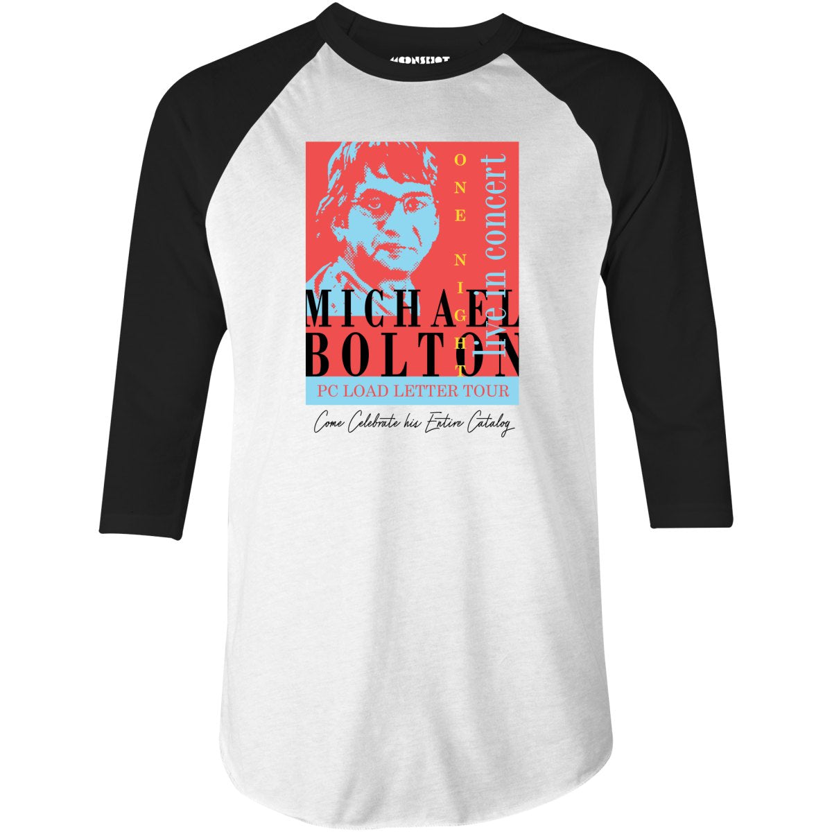 Michael Bolton in Concert Office Space - 3/4 Sleeve Raglan T-Shirt