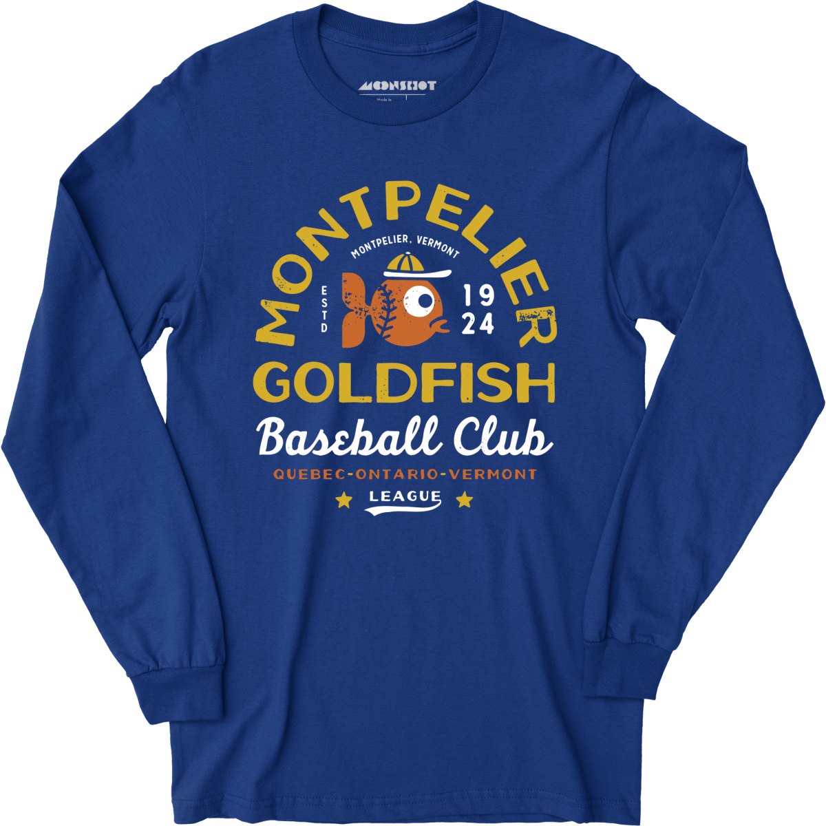 Montpelier Goldfish - Vermont - Vintage Defunct Baseball Teams - Long Sleeve T-Shirt