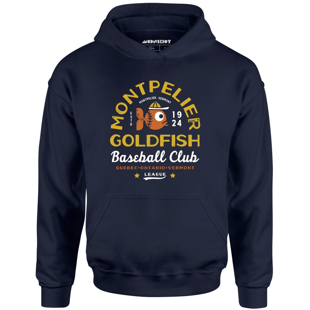 Montpelier Goldfish - Vermont - Vintage Defunct Baseball Teams - Unisex Hoodie