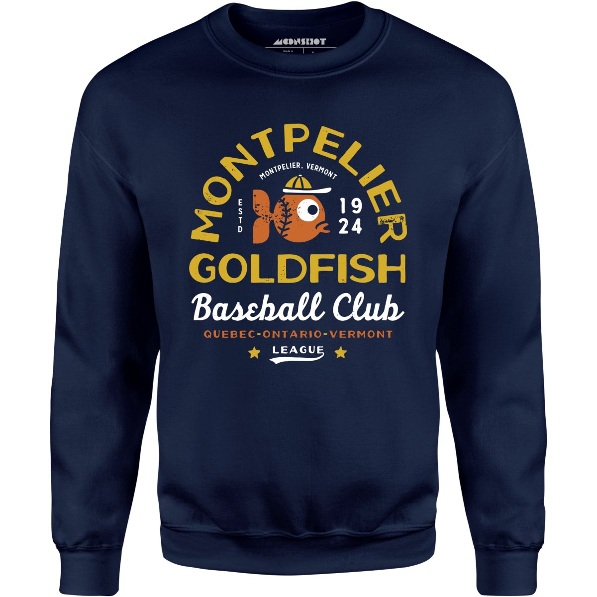 Montpelier Goldfish - Vermont - Vintage Defunct Baseball Teams - Unisex Sweatshirt