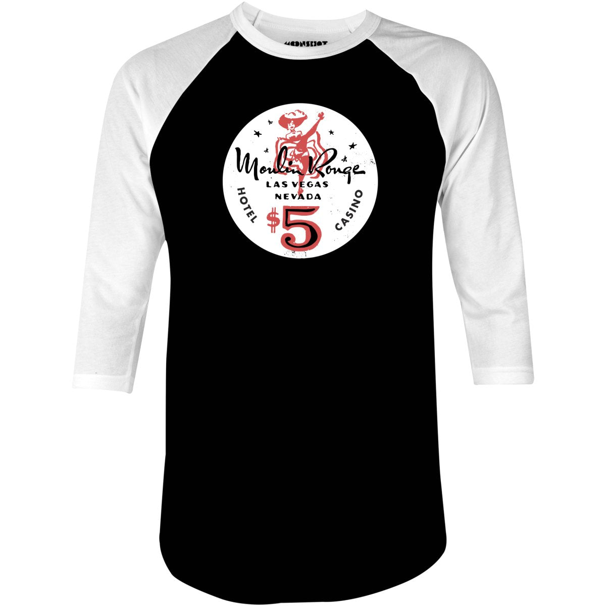 Moulin Rouge Hotel & Casino - Vintage Las Vegas - 3/4 Sleeve Raglan T-Shirt