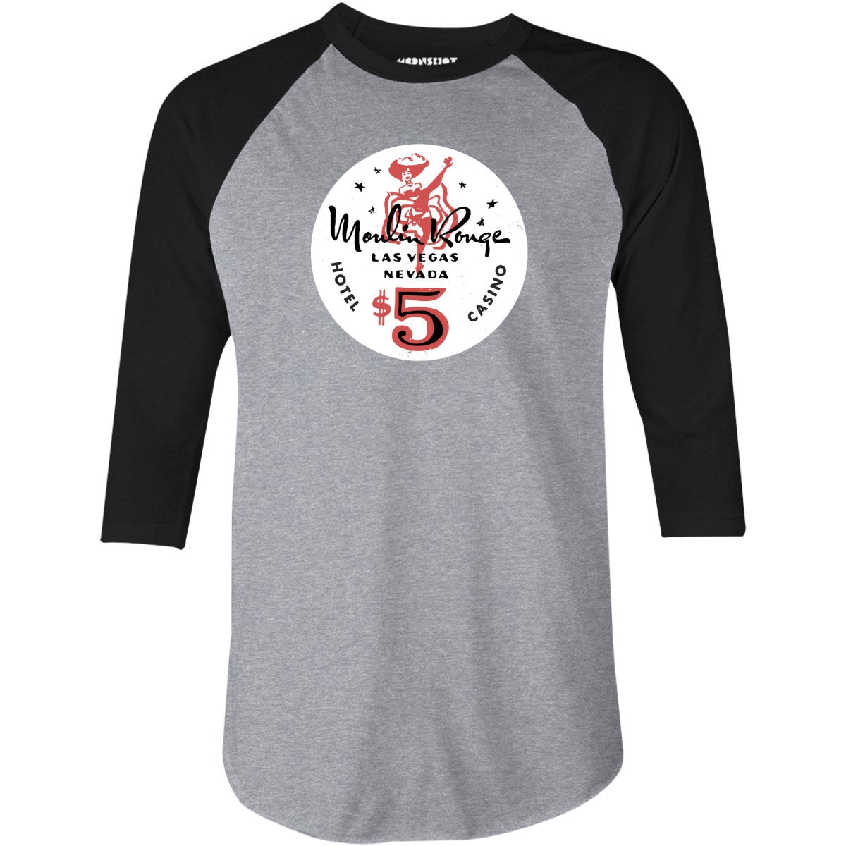 Moulin Rouge Hotel & Casino - Vintage Las Vegas - 3/4 Sleeve Raglan T-Shirt