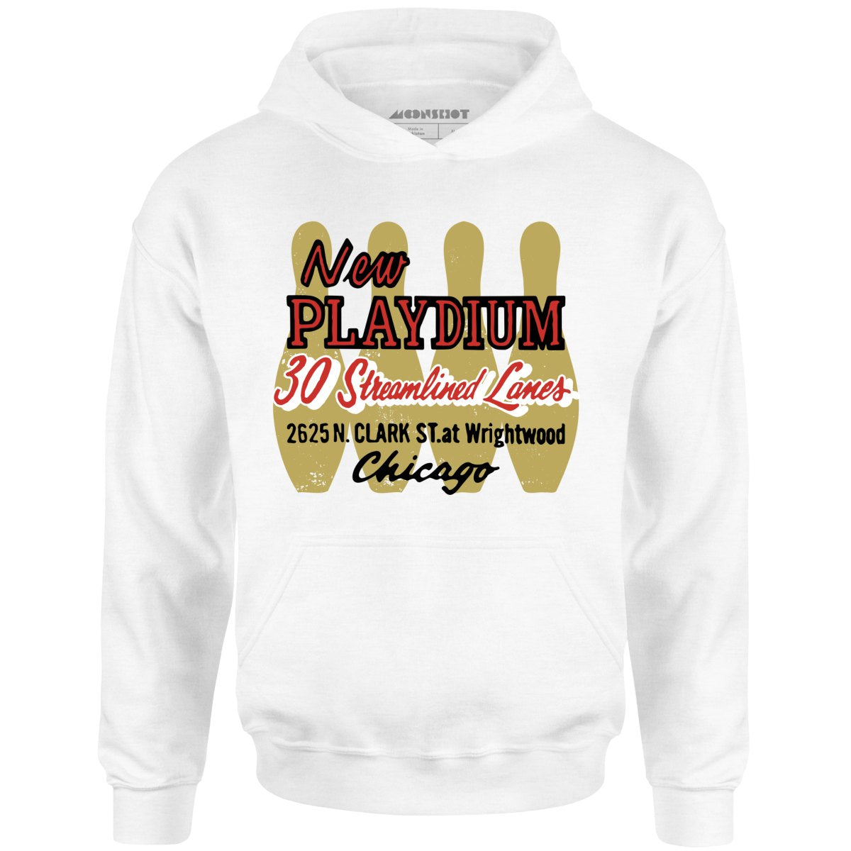 New Playdium - Chicago, IL - Vintage Bowling Alley - Unisex Hoodie