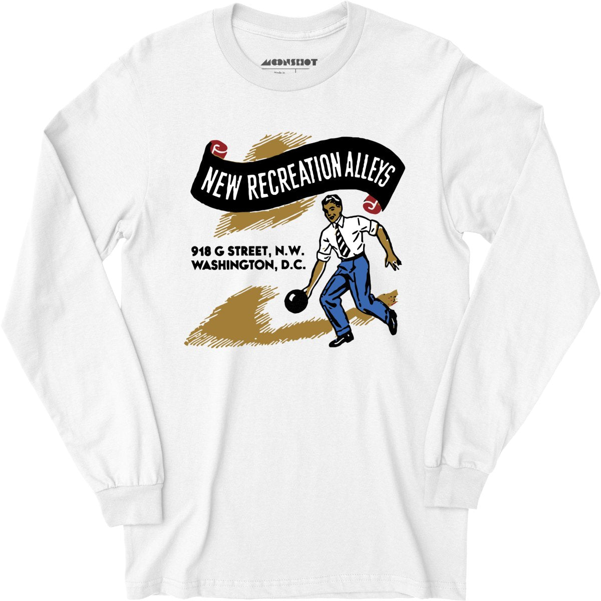 New Recreation Alleys - Washington D.C. - Vintage Bowling Alley - Long Sleeve T-Shirt