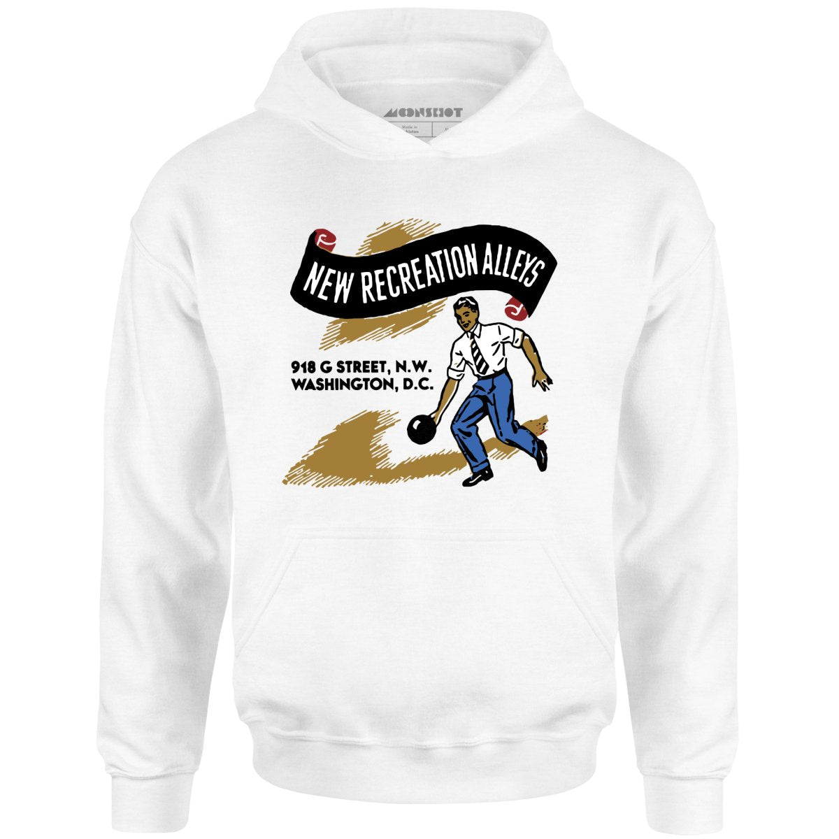 New Recreation Alleys - Washington D.C. - Vintage Bowling Alley - Unisex Hoodie