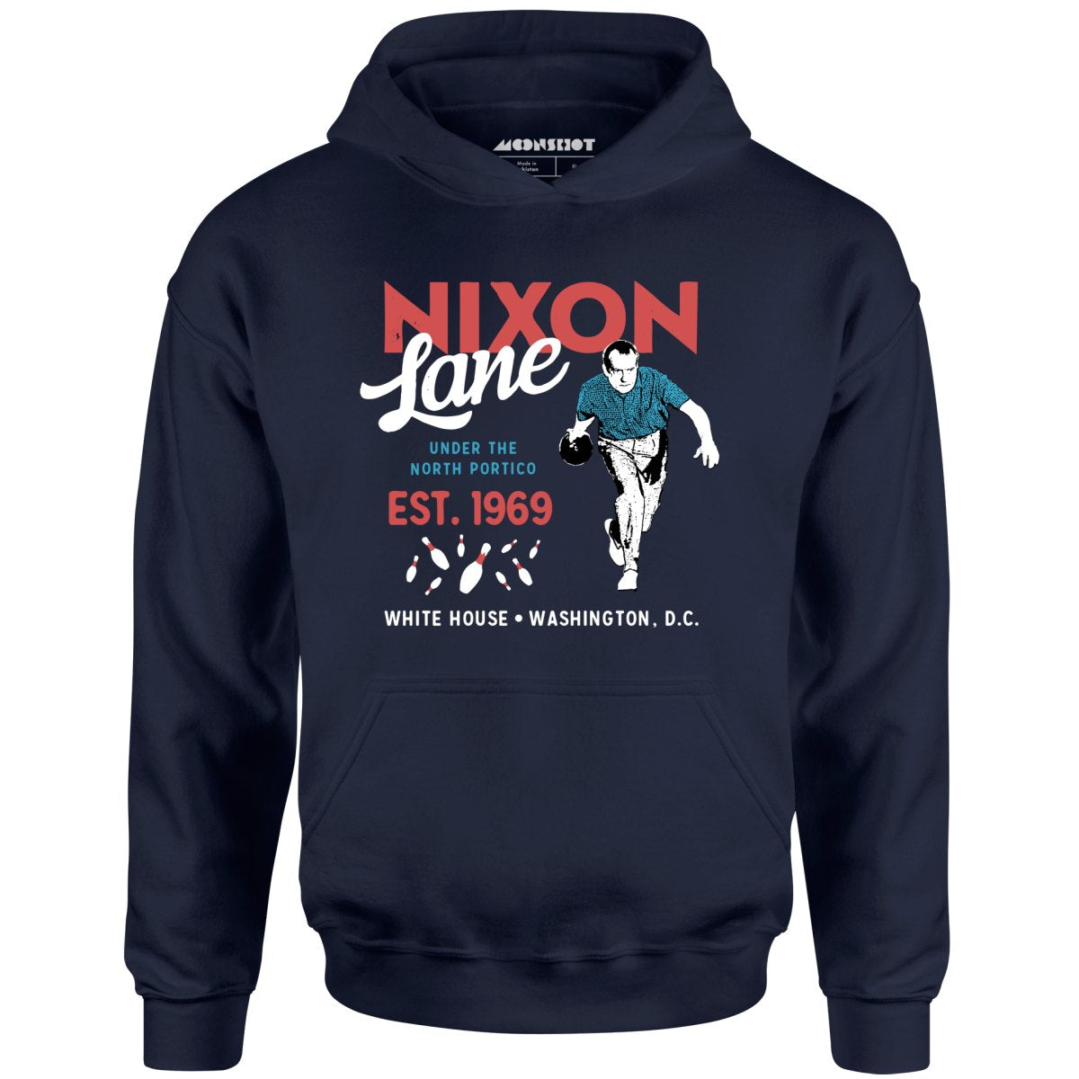 Nixon Lane - Washington D.C. - Vintage Bowling Alley - Unisex Hoodie