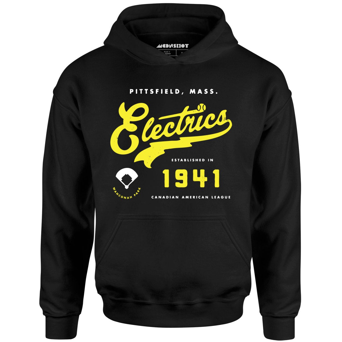 Pittsfield Electrics - Massachusetts - Vintage Defunct Baseball Teams - Unisex Hoodie