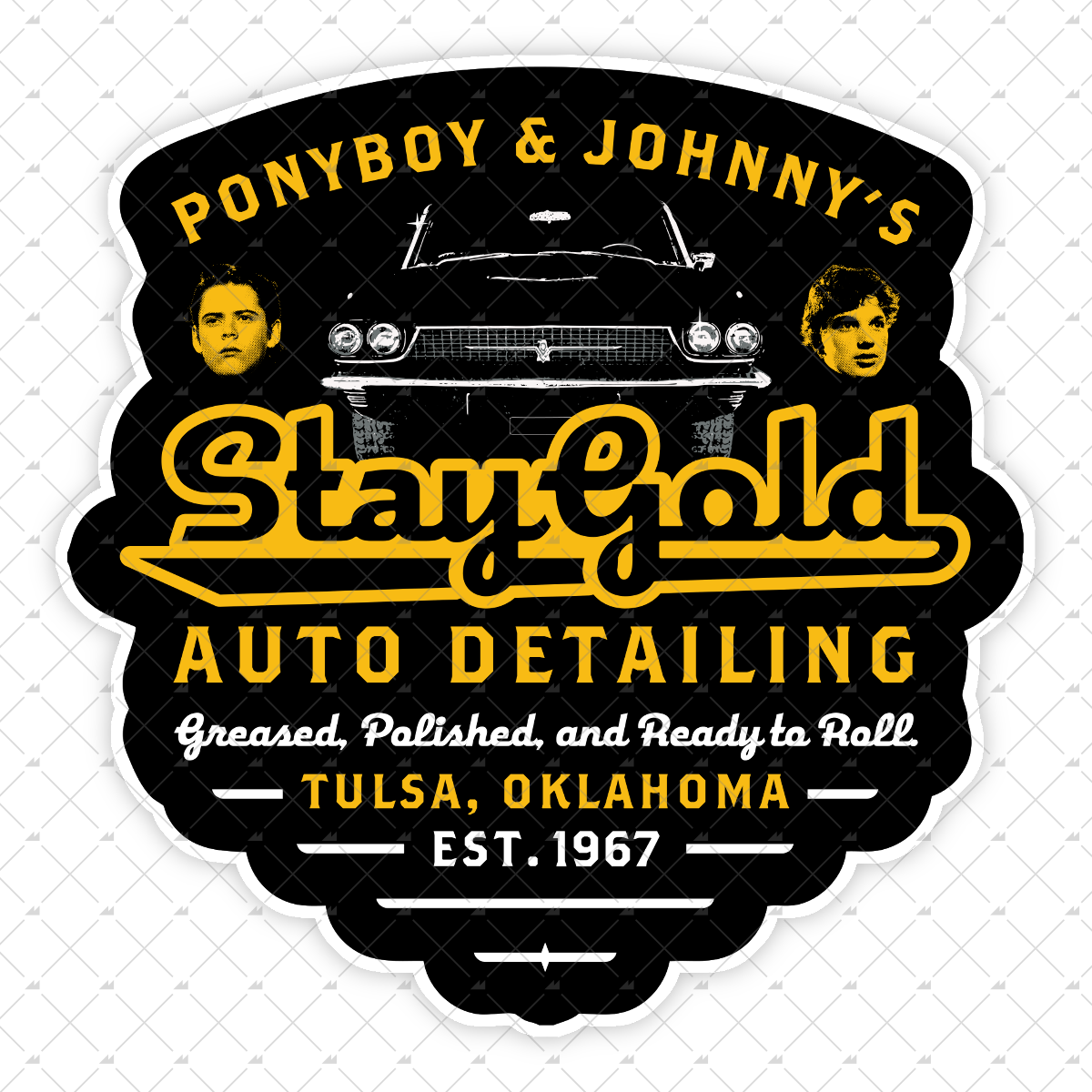 Ponyboy & Johnny's Stay Gold Auto Detailing - Sticker