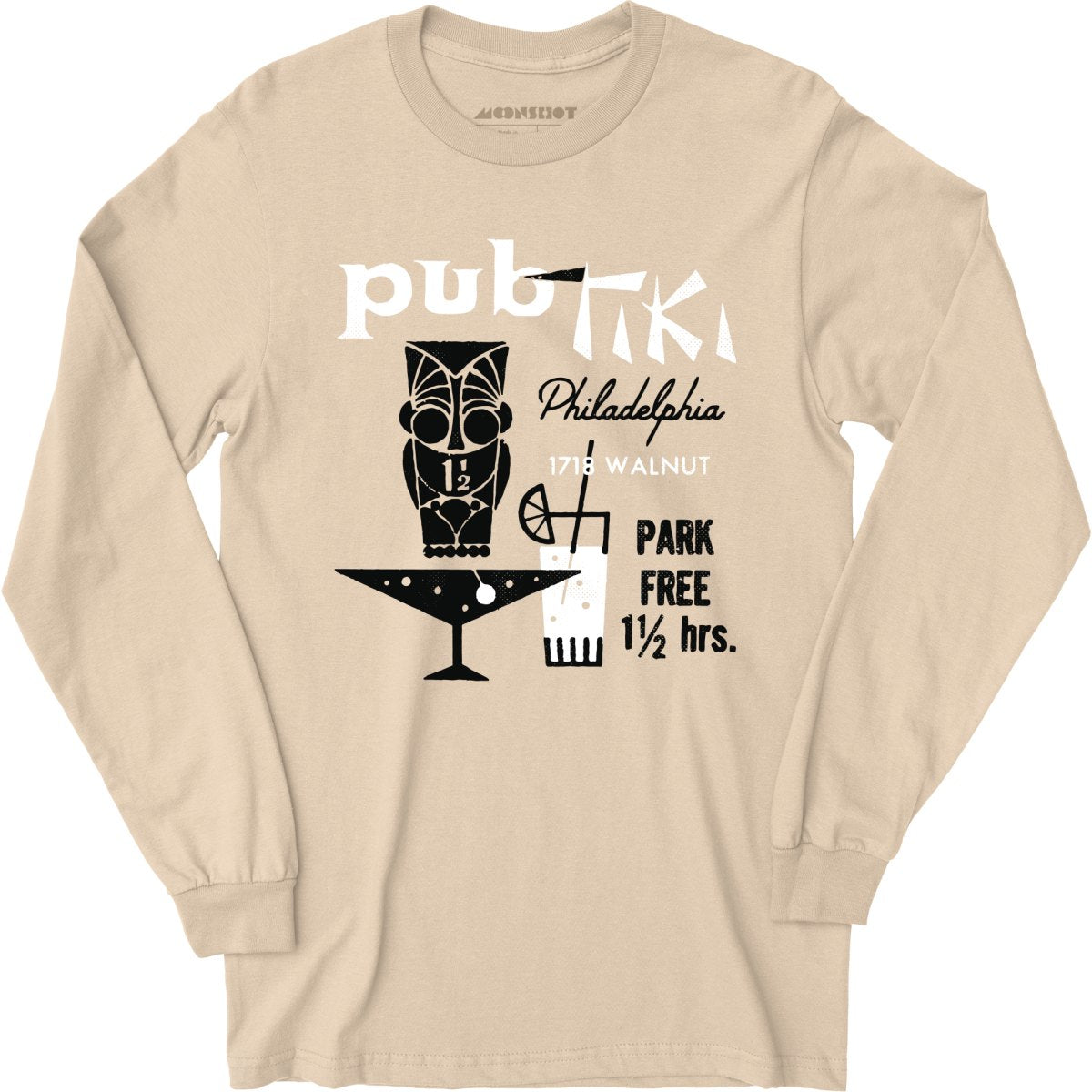 Pub Tiki - Philadelphia, PA - Vintage Tiki Bar - Long Sleeve T-Shirt