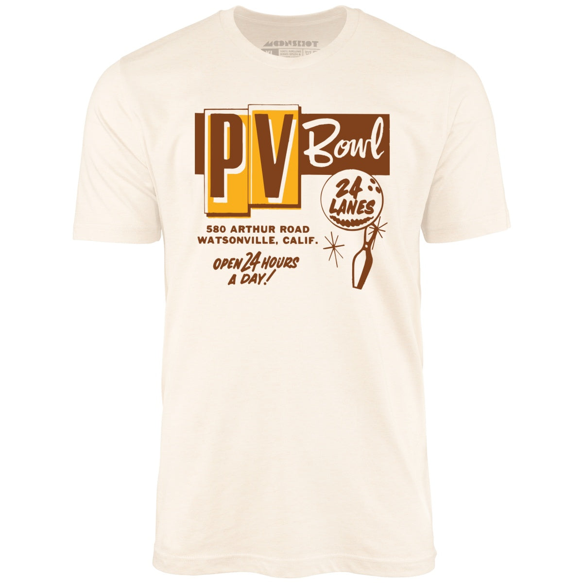 PV Bowl - Watsonville, CA - Vintage Bowling Alley - Unisex T-Shirt