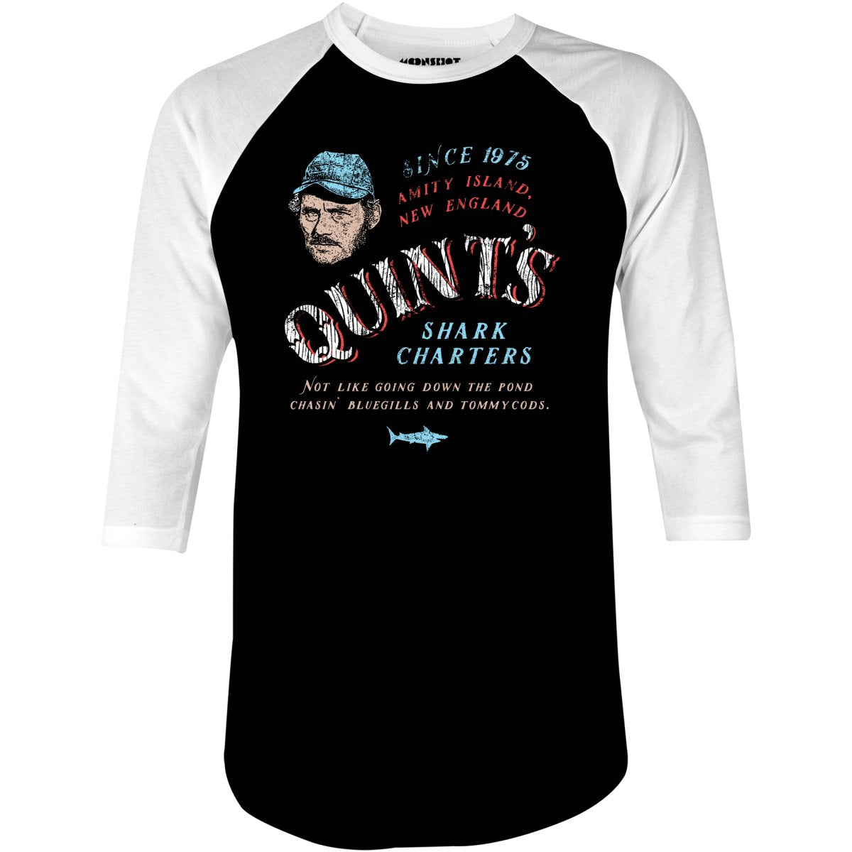 Quint's Shark Charters - 3/4 Sleeve Raglan T-Shirt