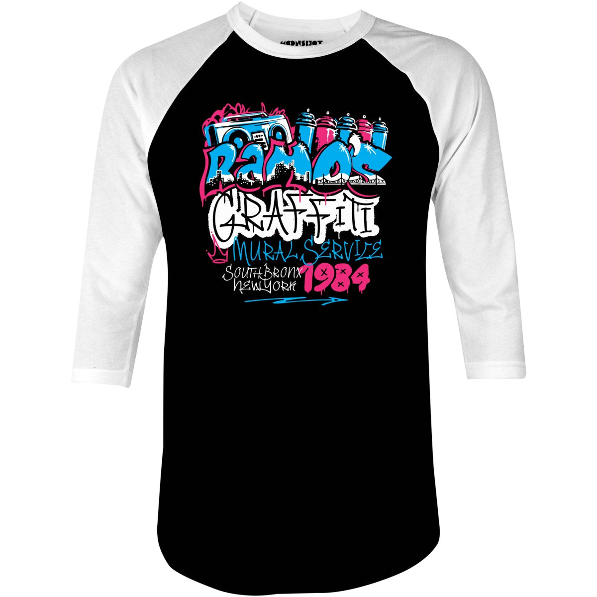 Ramo's Graffiti & Mural Service - 3/4 Sleeve Raglan T-Shirt