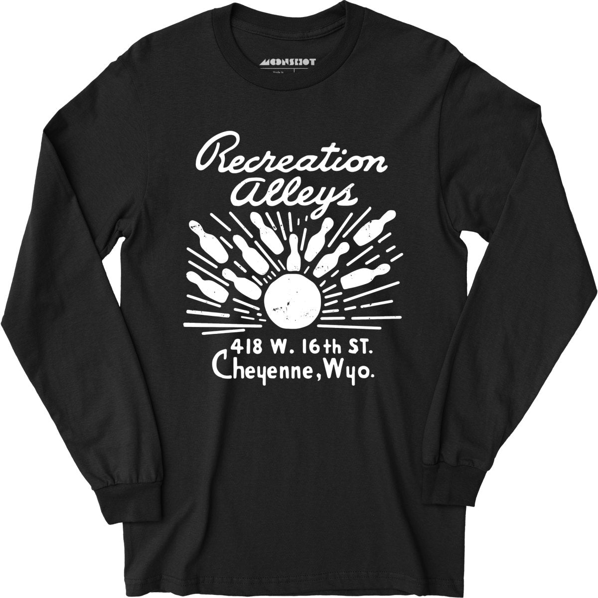 Recreation Alleys - Cheyenne, WY - Vintage Bowling Alley - Long Sleeve T-Shirt