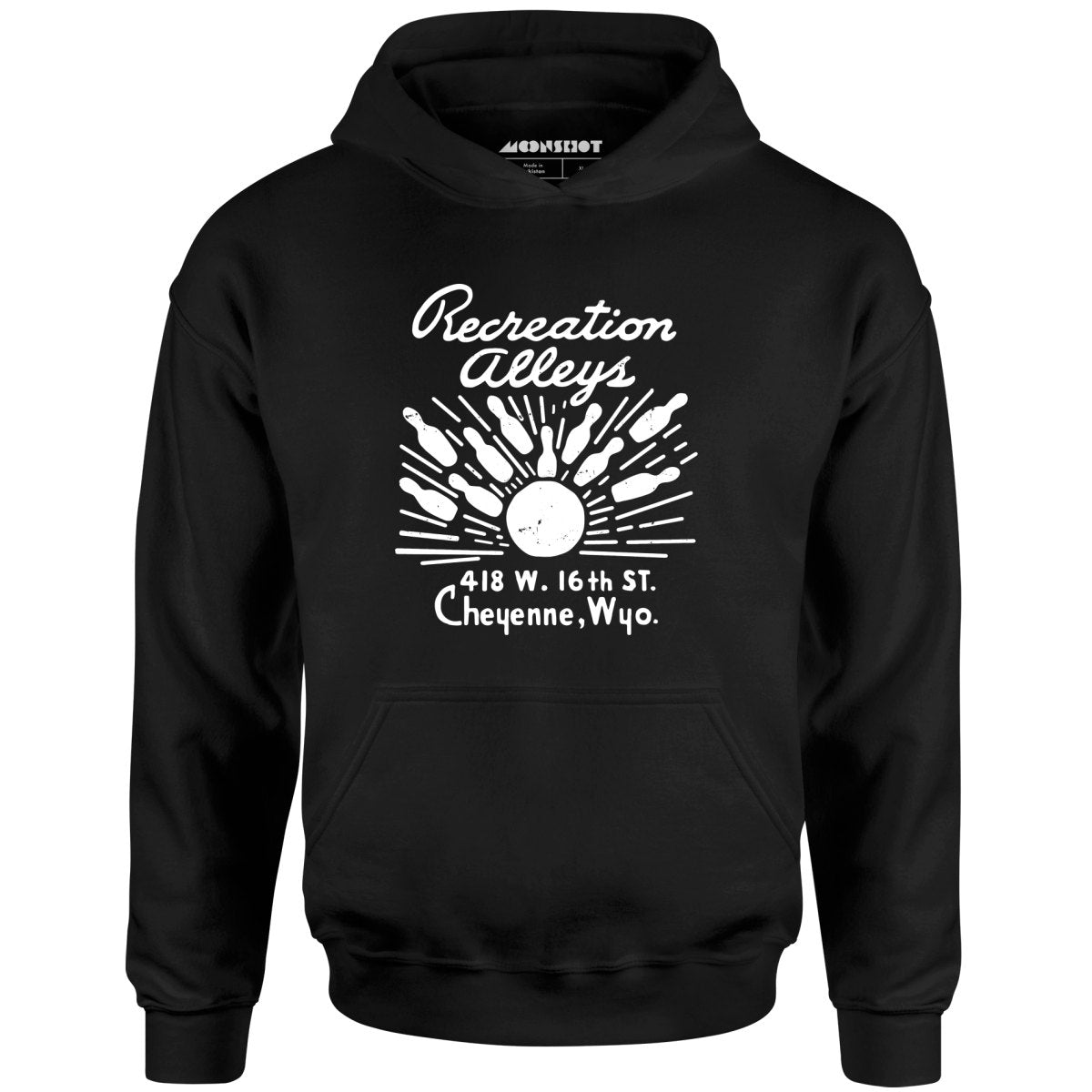 Recreation Alleys - Cheyenne, WY - Vintage Bowling Alley - Unisex Hoodie