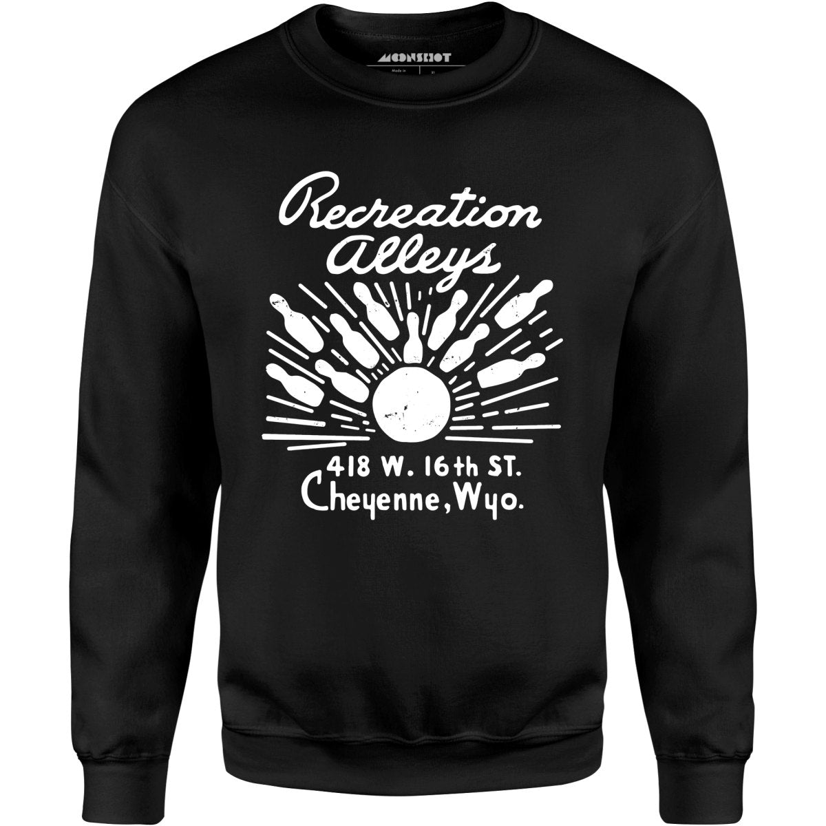 Recreation Alleys - Cheyenne, WY - Vintage Bowling Alley - Unisex Sweatshirt