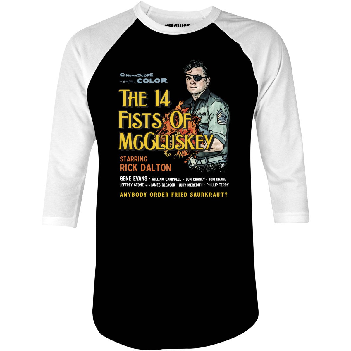 Rick Dalton - The 14 Fists of McCluskey - 3/4 Sleeve Raglan T-Shirt