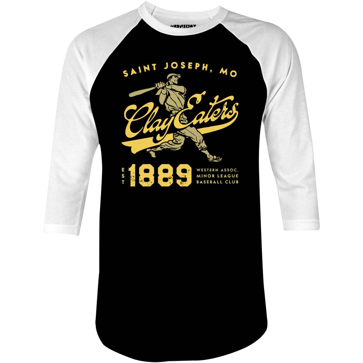 Saint Joseph Clay Eaters - Missouri - Vintage Defunct Baseball Teams - 3/4 Sleeve Raglan T-Shirt