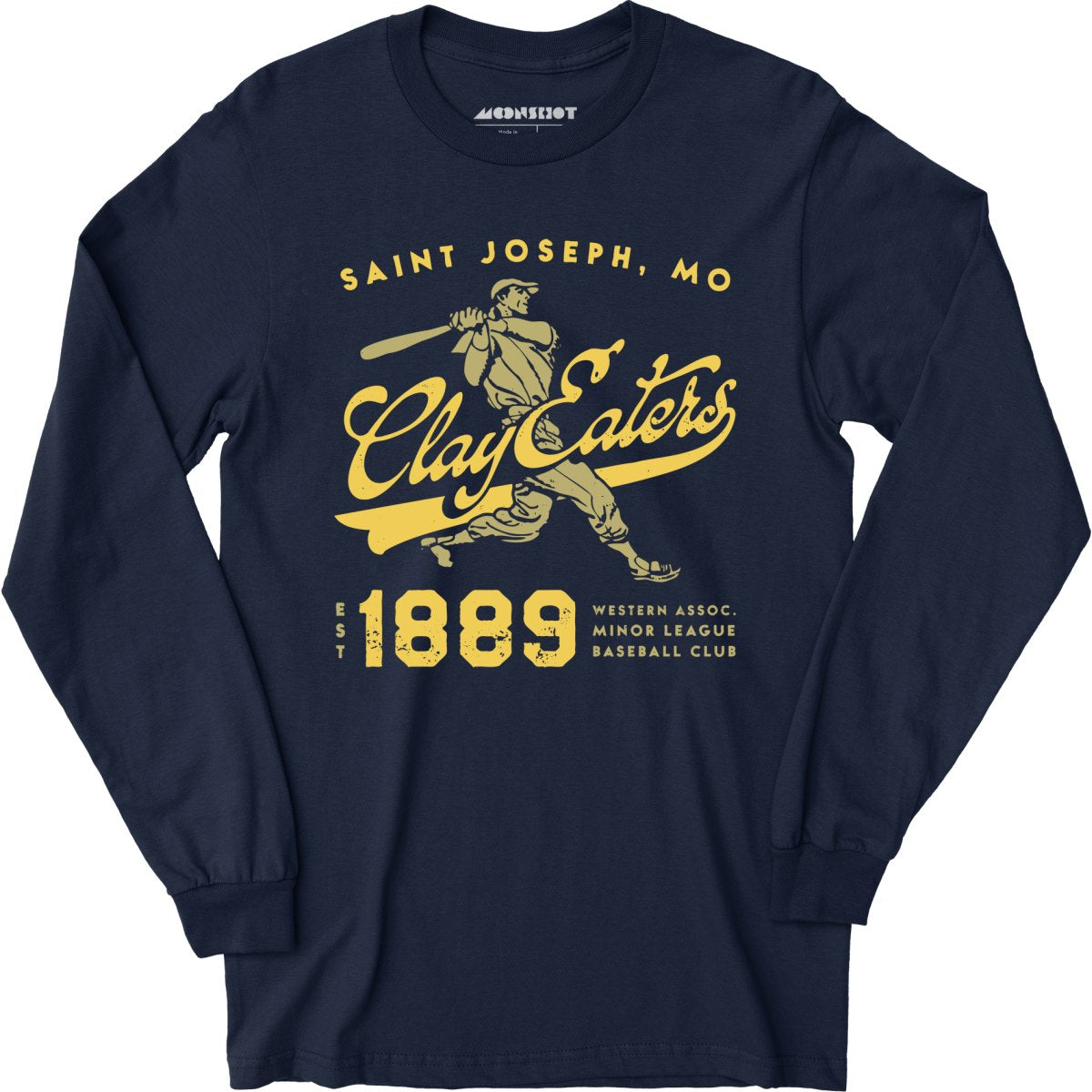 Saint Joseph Clay Eaters - Missouri - Vintage Defunct Baseball Teams - Long Sleeve T-Shirt