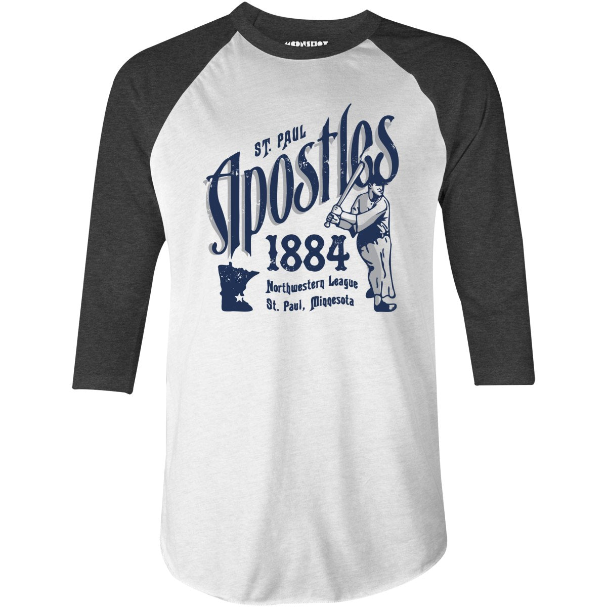 Saint Paul Apostles - Minnesota - Vintage Defunct Baseball Teams - 3/4 Sleeve Raglan T-Shirt