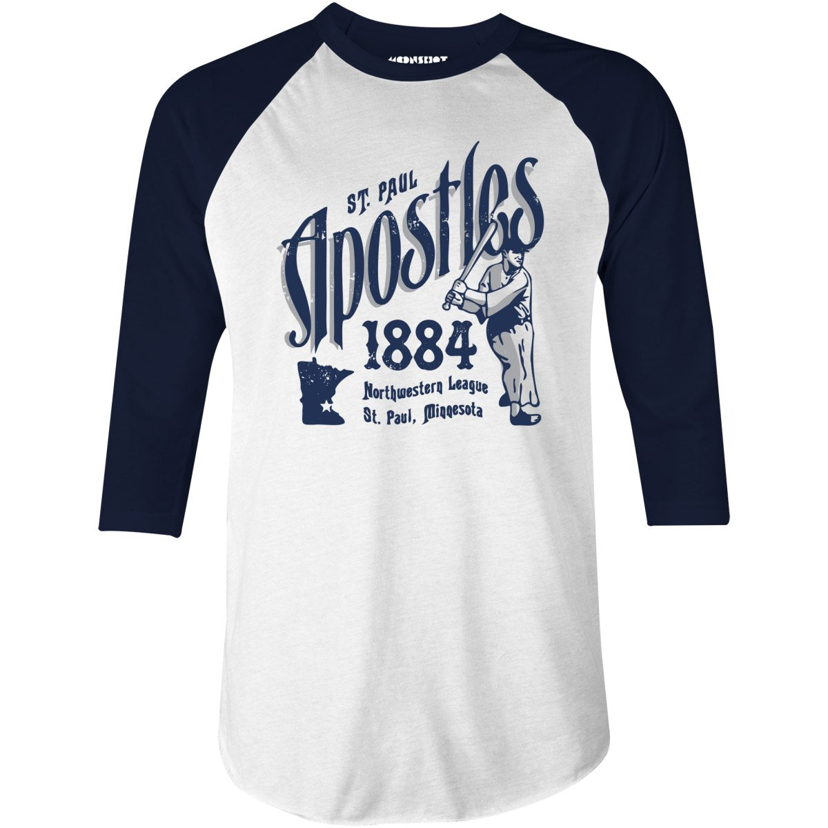 Saint Paul Apostles - Minnesota - Vintage Defunct Baseball Teams - 3/4 Sleeve Raglan T-Shirt