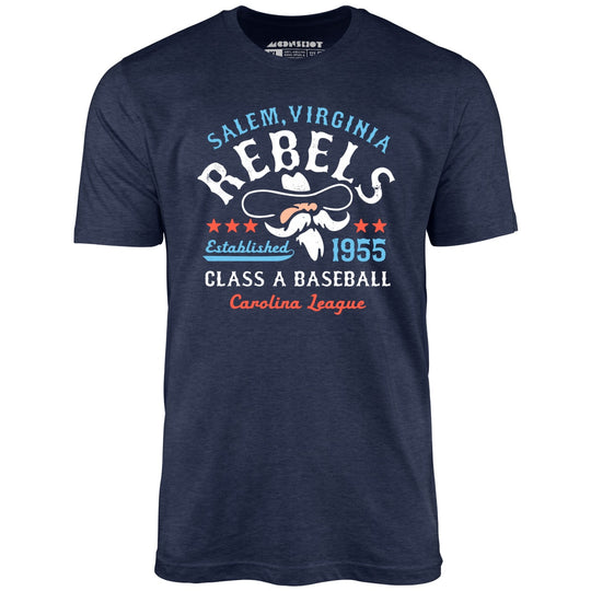 Salem Rebels - Virginia - Vintage Defunct Baseball Teams - Heather Midnight Navy - Unisex T-Shirt