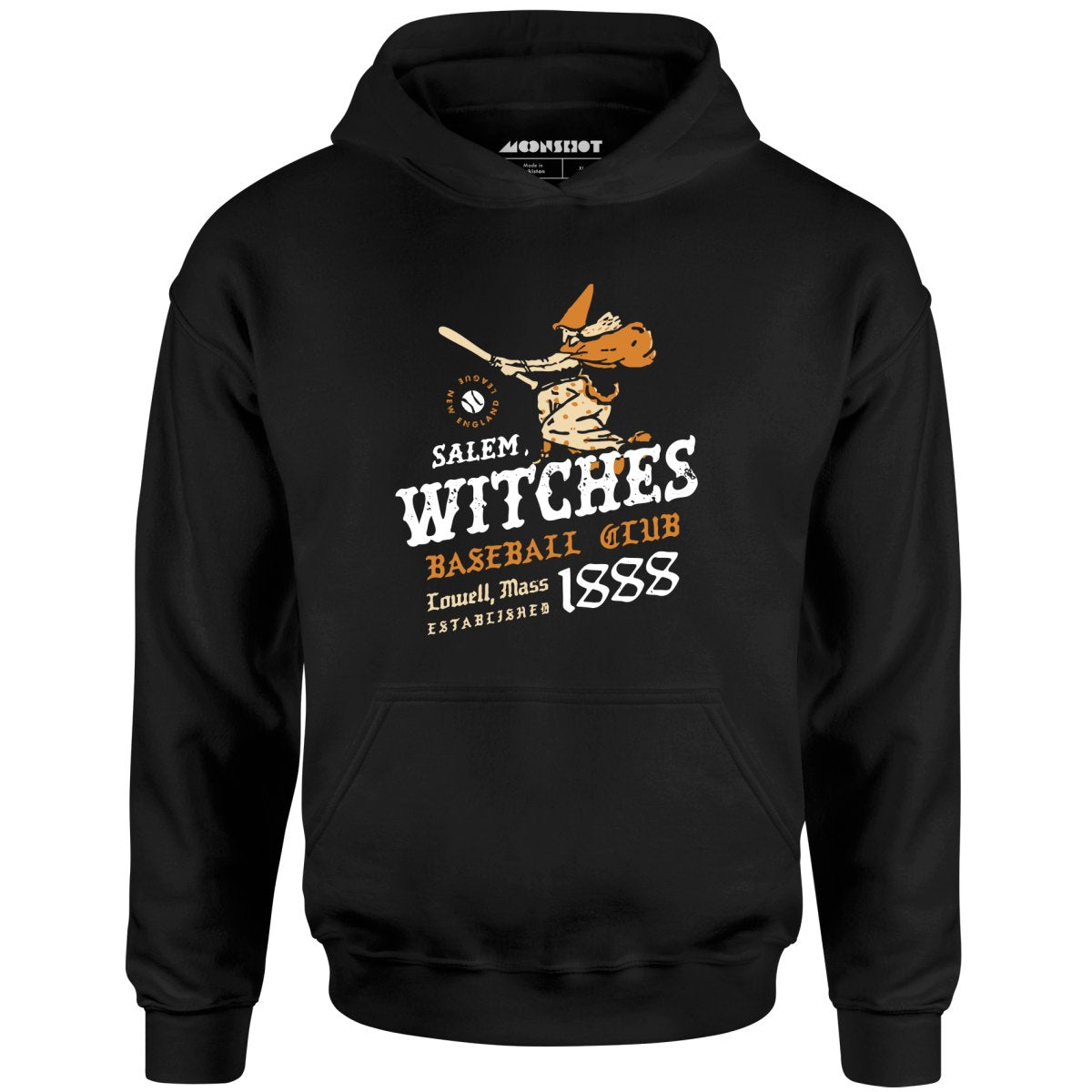 Salem Witches - Massachusetts - Vintage Defunct Baseball Teams - Unisex Hoodie