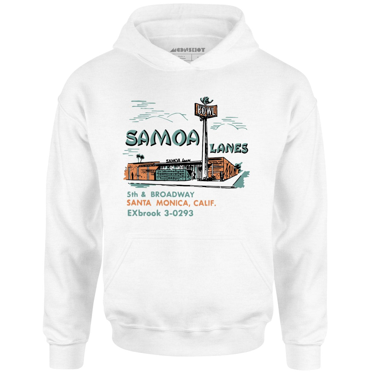 Samoa Lanes - Santa Monica, CA - Vintage Bowling Alley - Unisex Hoodie