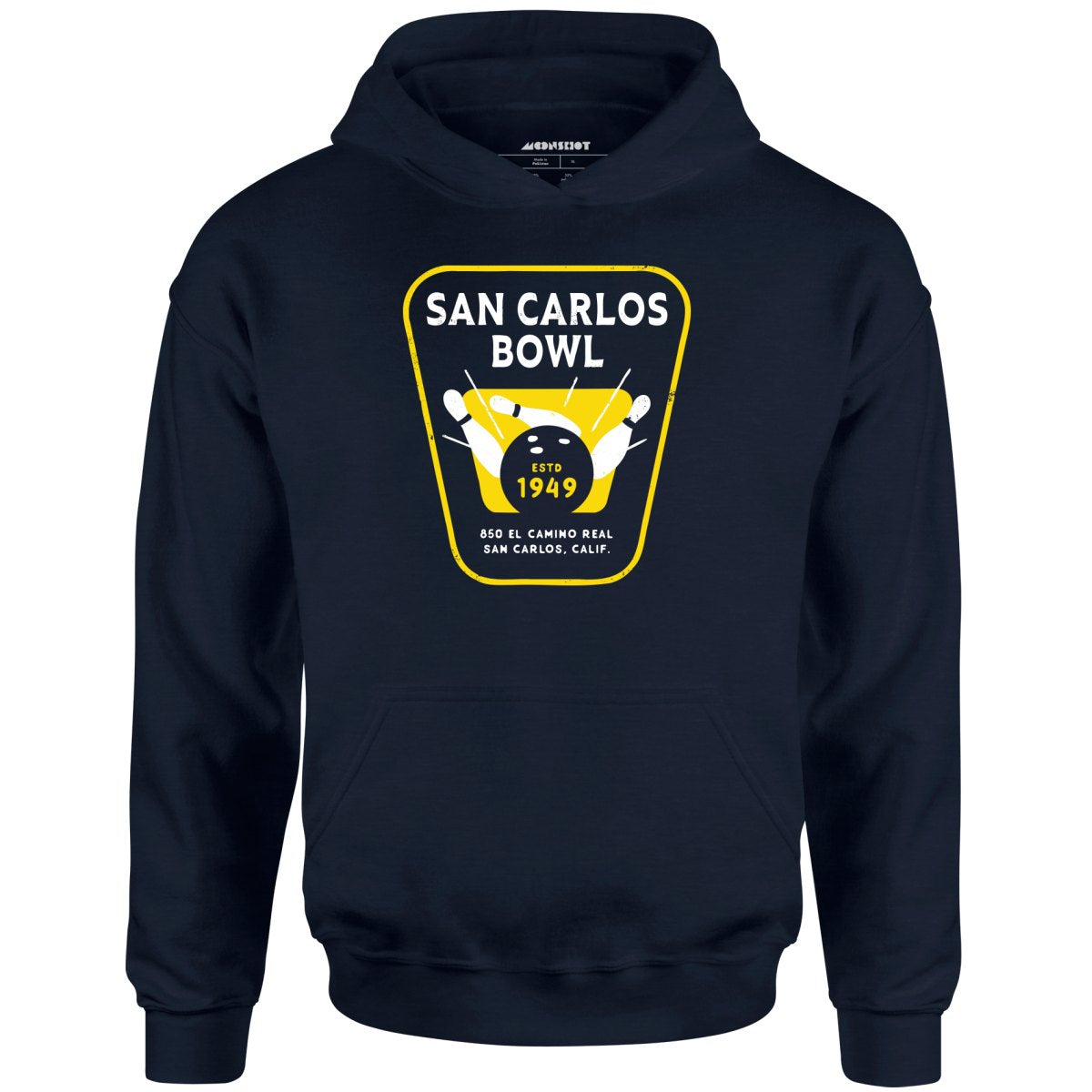 San Carlos Bowl - San Carlos, CA - Vintage Bowling Alley - Unisex Hoodie