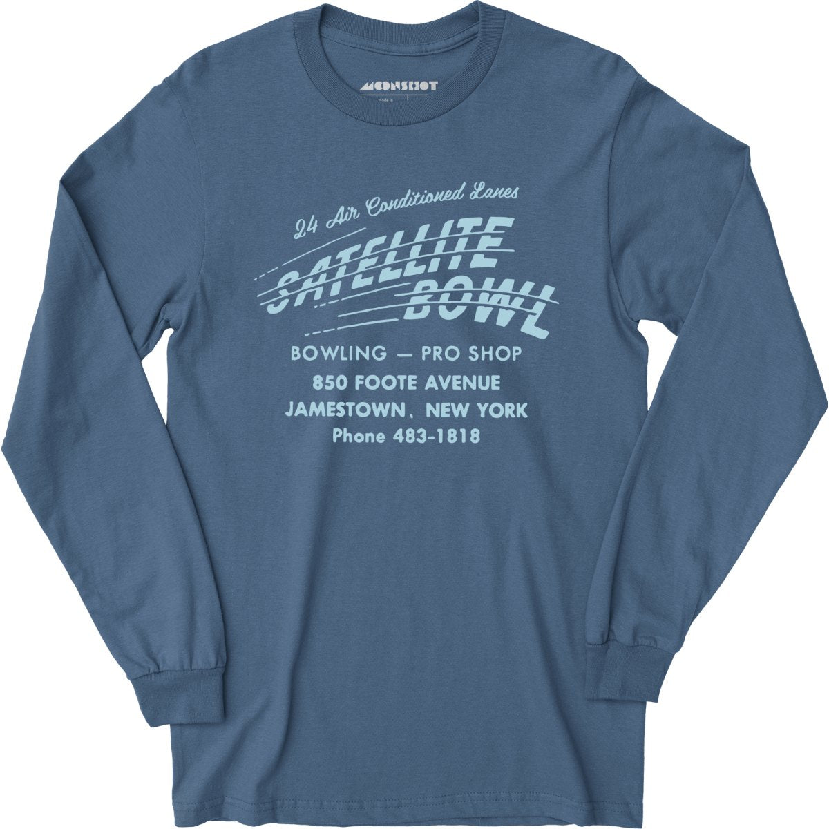 Satellite Bowl - Jamestown, NY - Vintage Bowling Alley - Long Sleeve T-Shirt