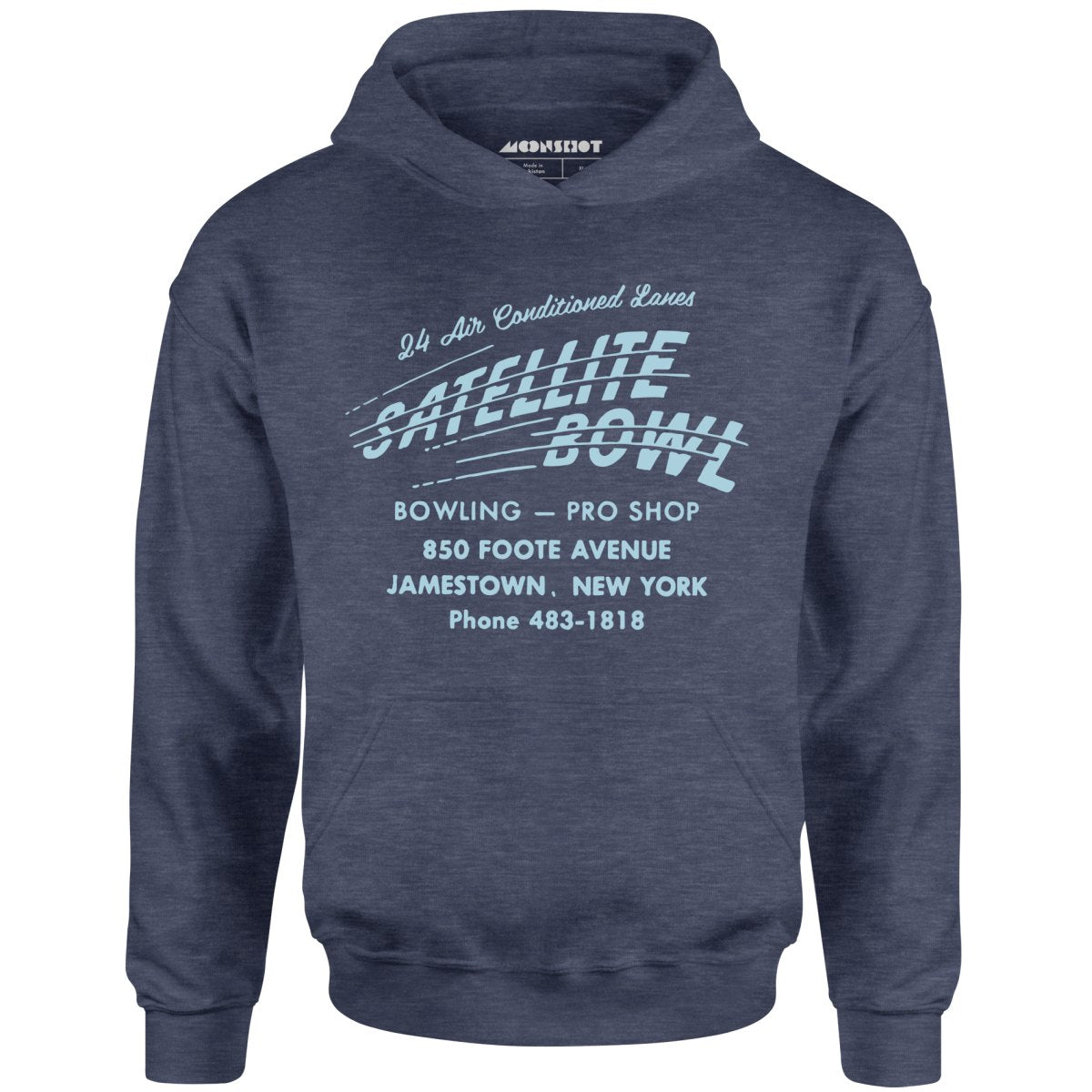 Satellite Bowl - Jamestown, NY - Vintage Bowling Alley - Unisex Hoodie