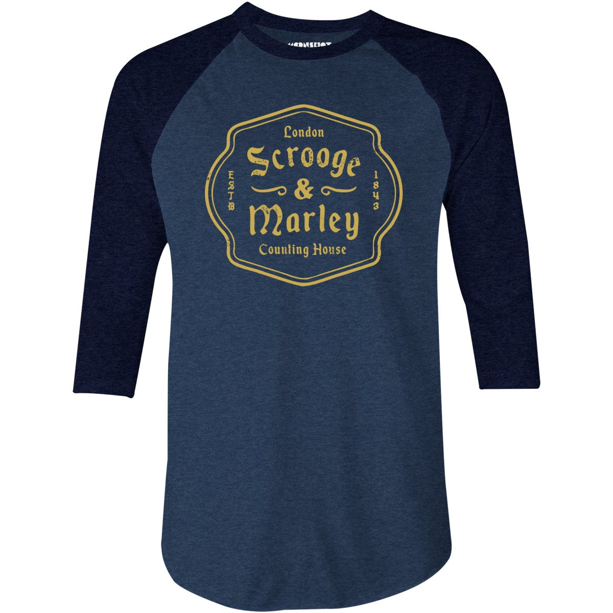 Scrooge & Marley Counting House - 3/4 Sleeve Raglan T-Shirt